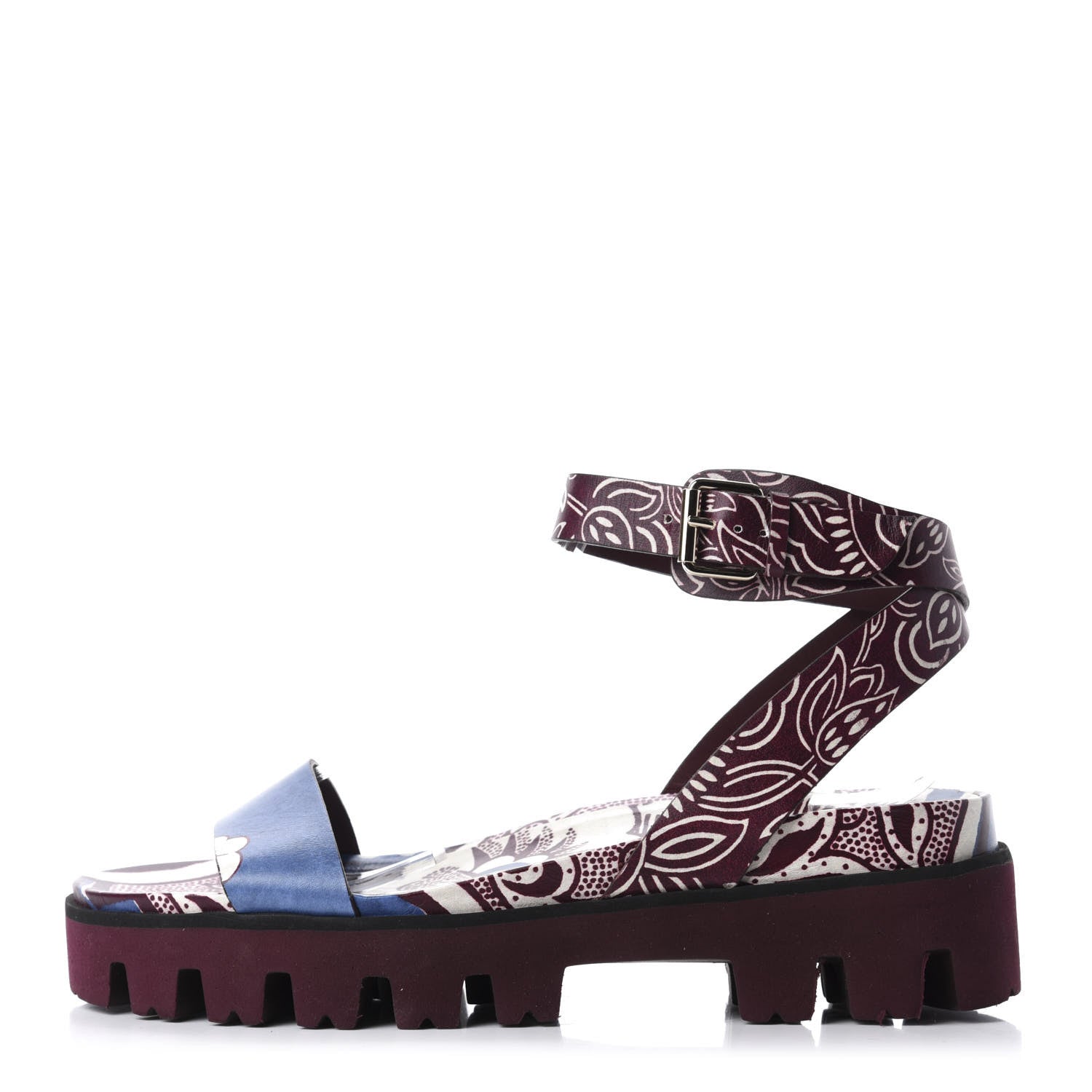 Valentino Garavani Calfskin Rubber Floral Print Sandals 40 Multicolor 1 of 9