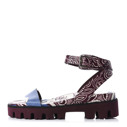 Valentino Garavani Calfskin Rubber Floral Print Sandals 40 Multicolor 1 of 9