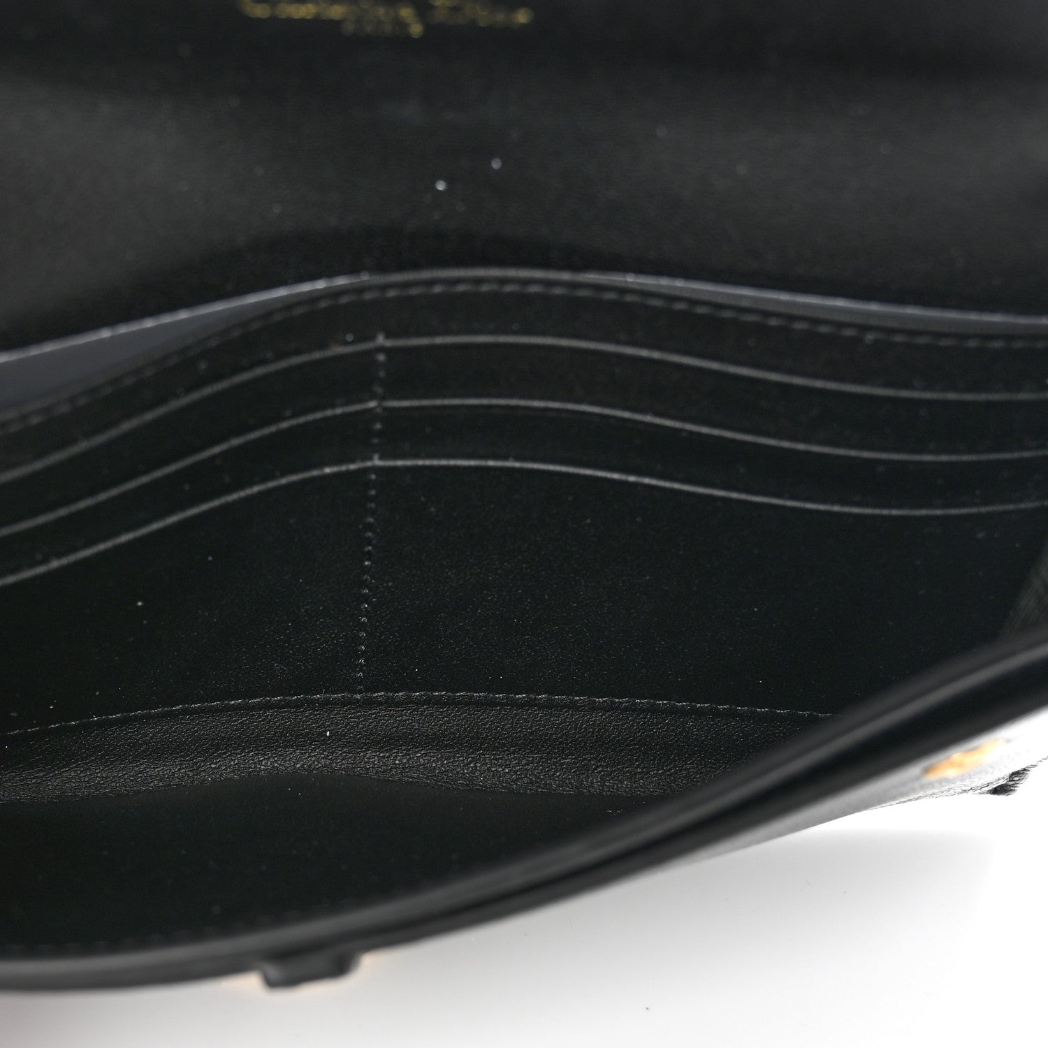 Christian Dior Grained Calfskin Saddle Chain Wallet Pouch Black 5 of 7