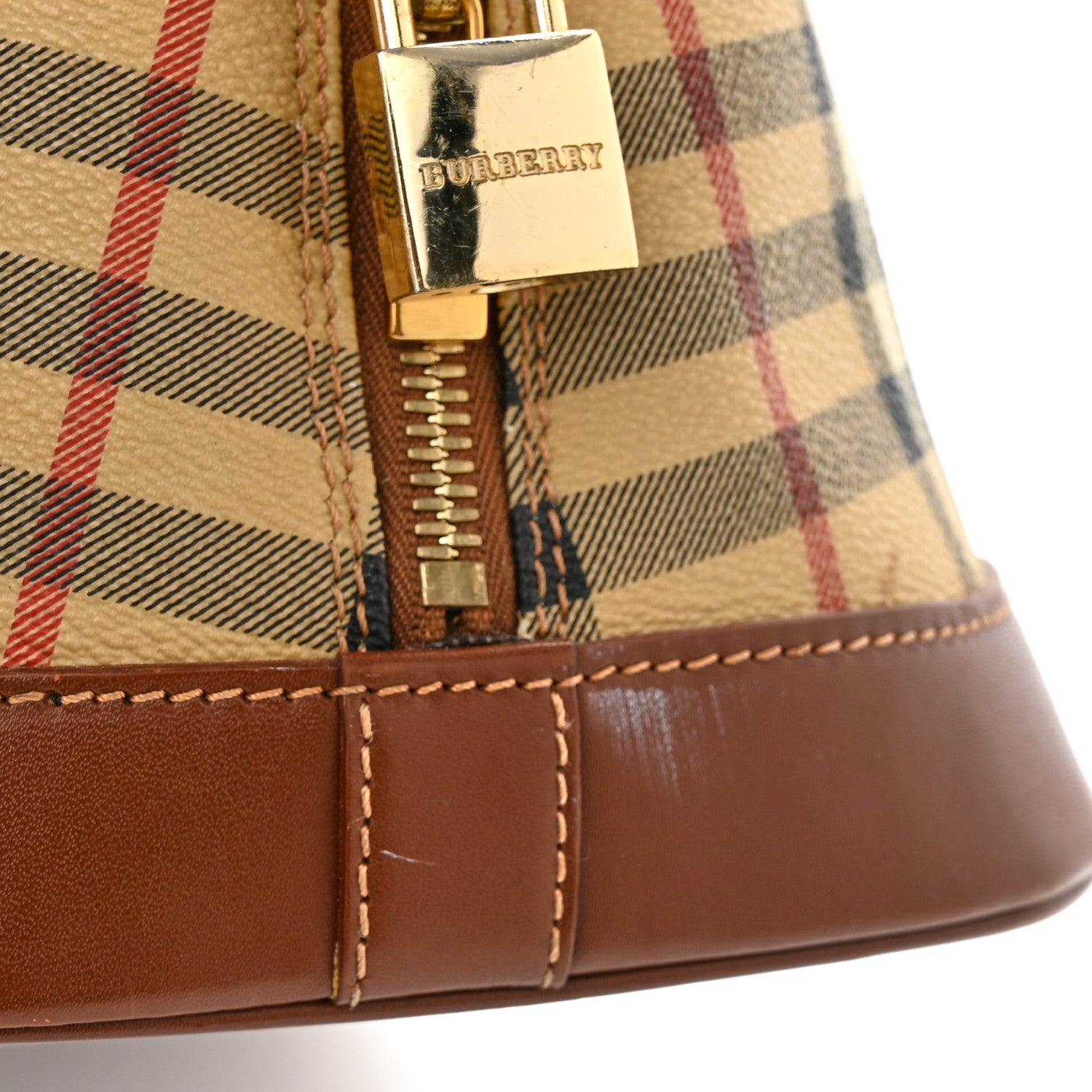 Burberry Haymarket Check Top Handle Crossbody Brown 17 of 20
