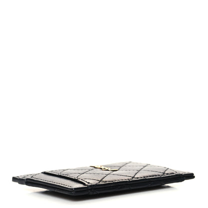 Saint Laurent Lambskin Quilted Gaby Credit Card Case Black 4 of 9