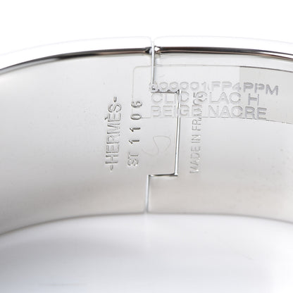 Hermes Enamel Wide Clic Clac H Bracelet PM Beige Nacre 3 of 3