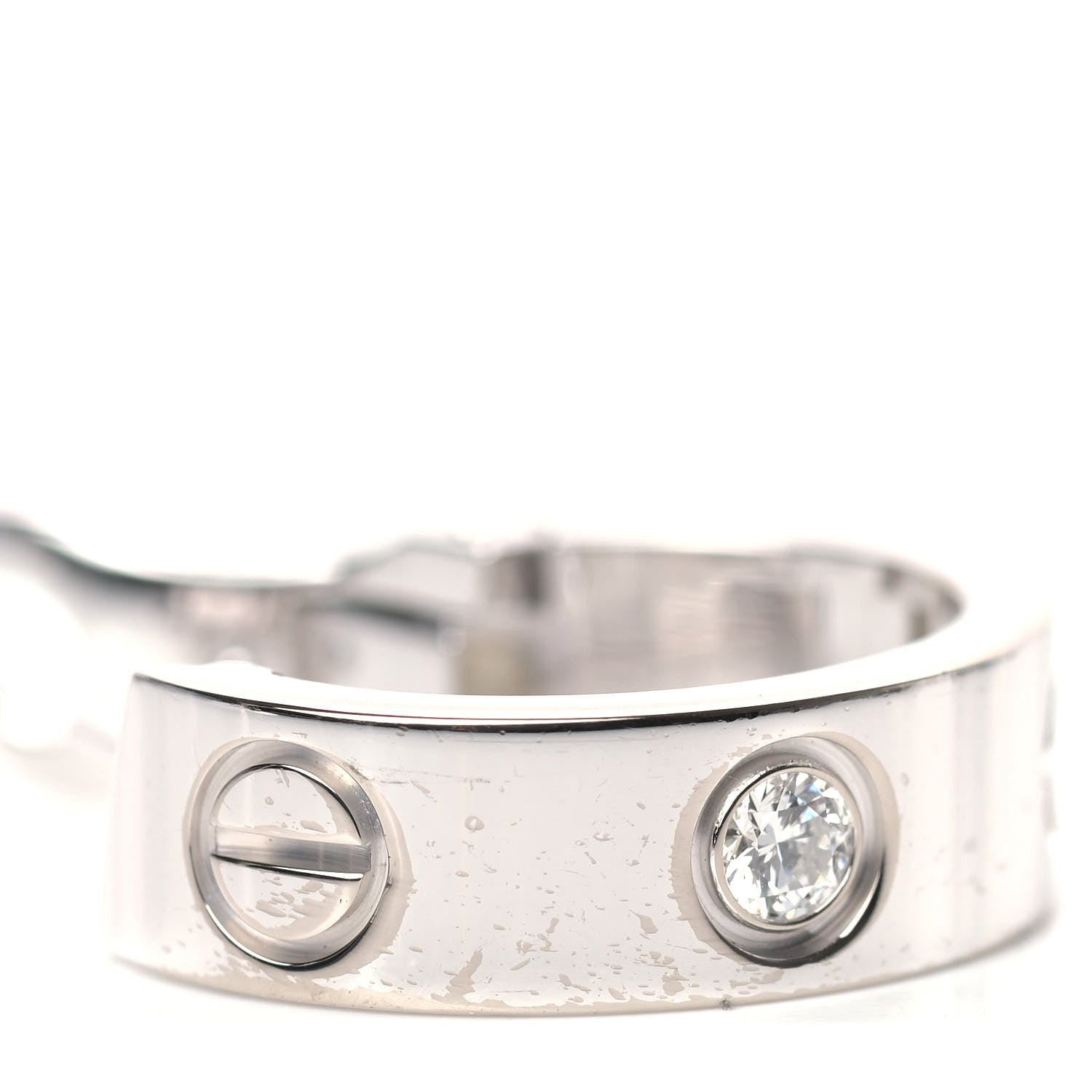 Cartier 18K White Gold 2 Diamond 5.5mm LOVE Hoop Earrings 5 of 6