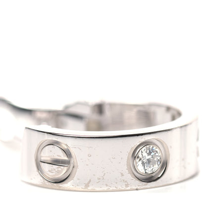 Cartier 18K White Gold 2 Diamond 5.5mm LOVE Hoop Earrings 5 of 6