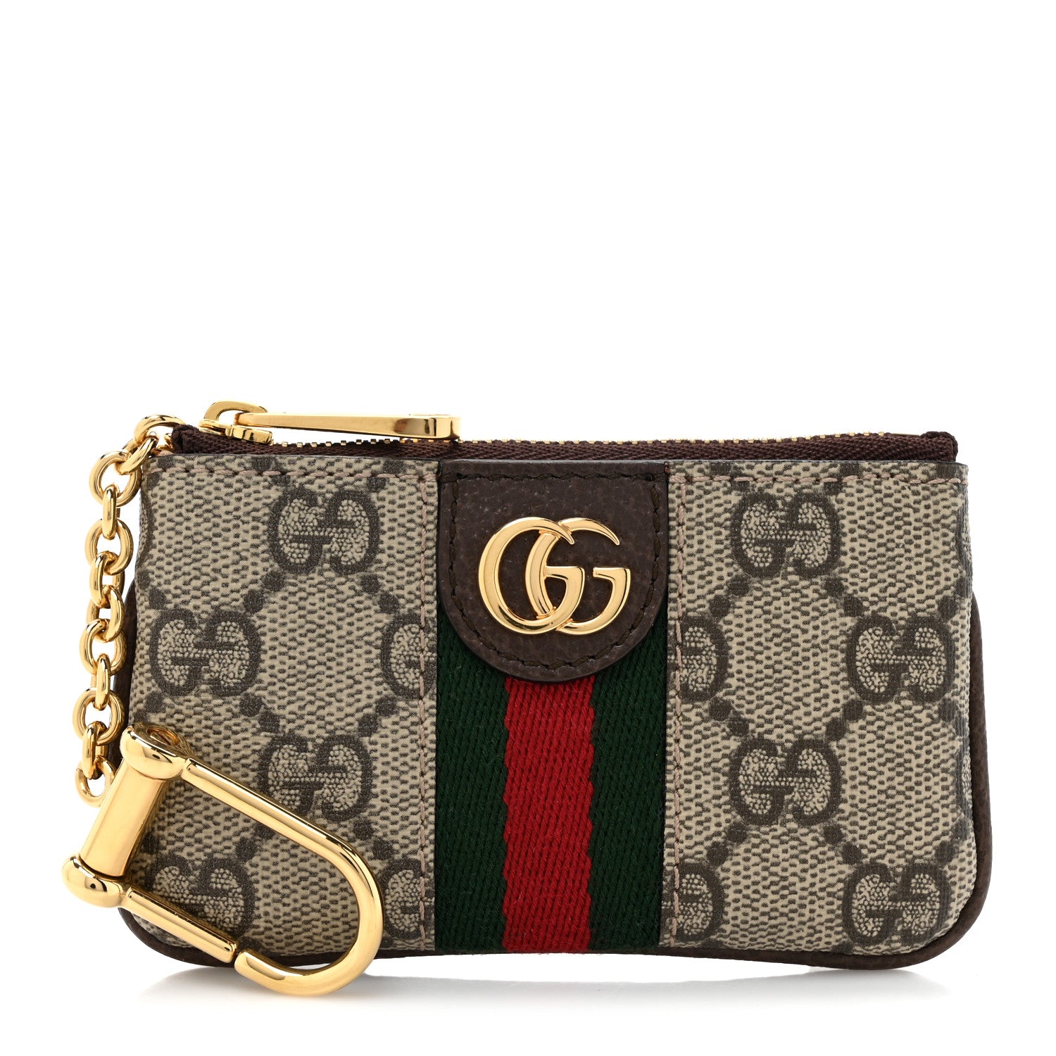 Gucci GG Supreme Monogram Web Ophidia Key Case Beige New Acero 1 of 8