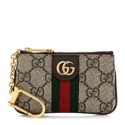 Gucci GG Supreme Monogram Web Ophidia Key Case Beige New Acero 1 of 8