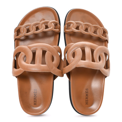 Hermes Nappa Extra Sandals 37 Naturel 2 of 10