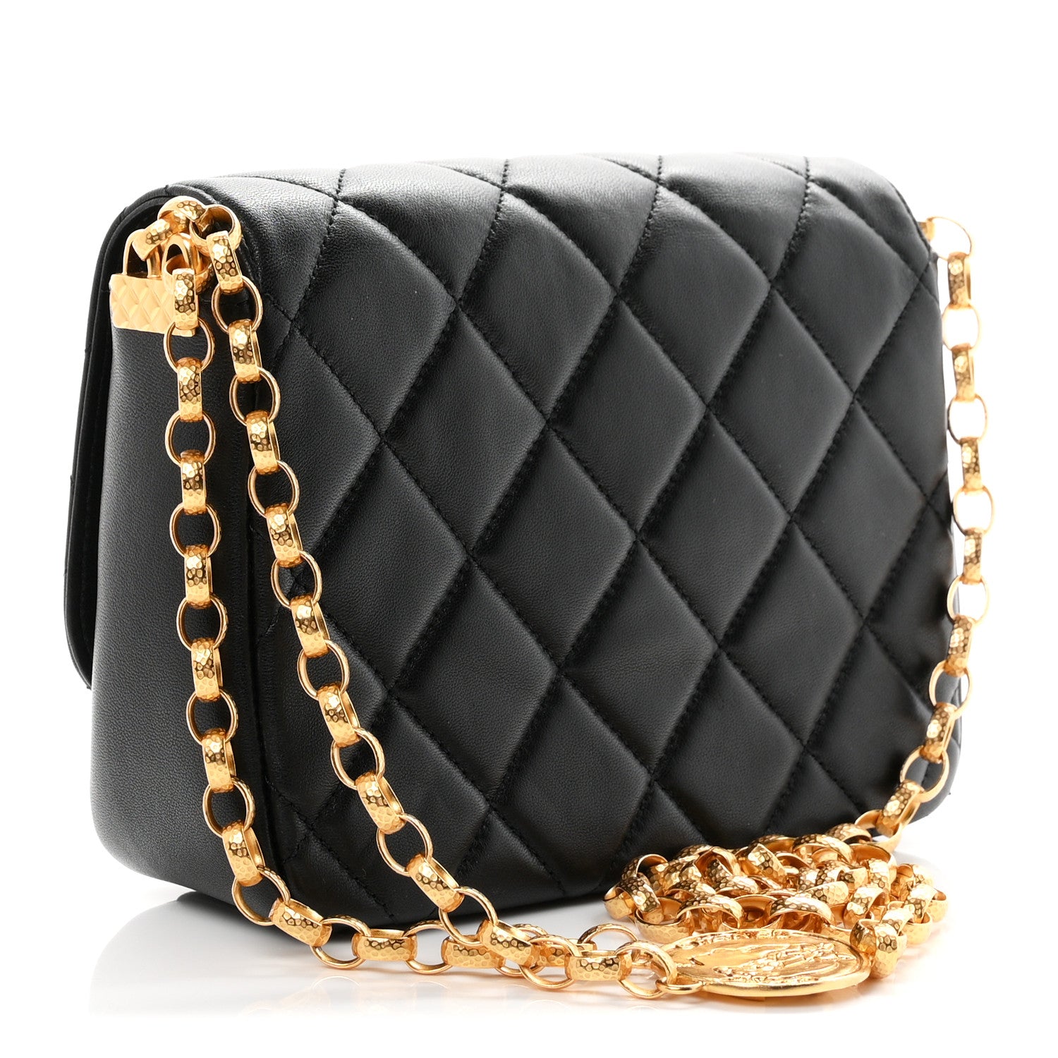 Chanel Lambskin Quilted Small CC Coin Flap Bag Black 2 of 9