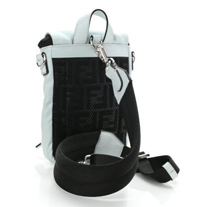 Fendi Econyl Nylon Santander Cuoio Roma Mini Fendiness Backpack Baleari Palladium Cyber Blue 3 of 9