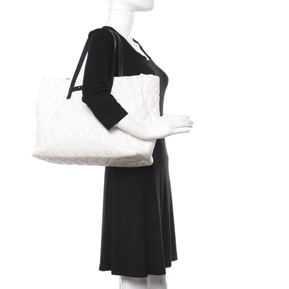 Givenchy Rubber Effect Canvas Quilted Duo Shopper Tote White 2 of 12