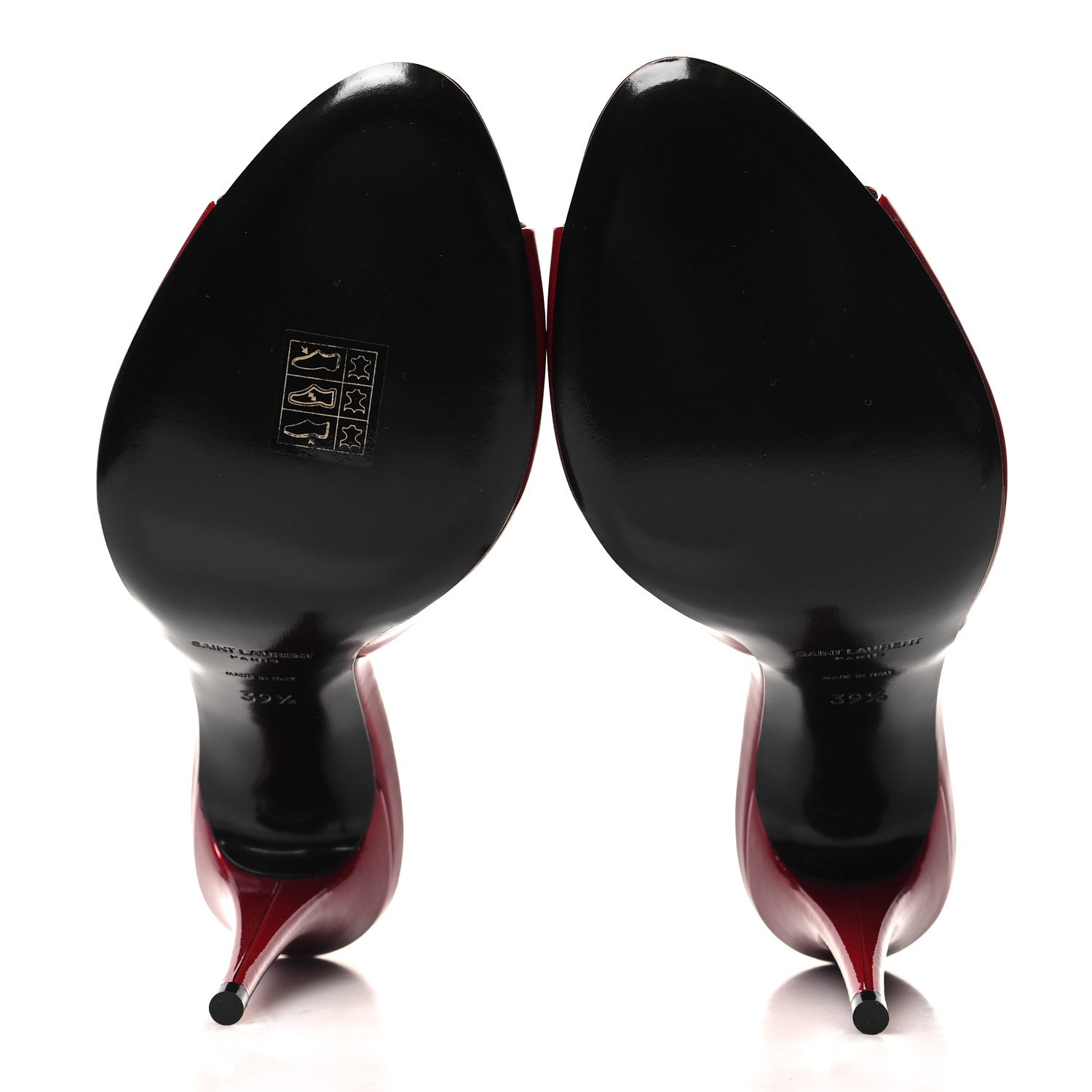 Saint Laurent Vernice Gloss La 16 95 Mule Sandals 39.5 Tibet Red 5 of 9