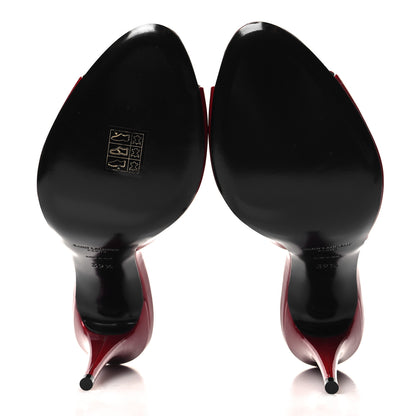 Saint Laurent Vernice Gloss La 16 95 Mule Sandals 39.5 Tibet Red 5 of 9