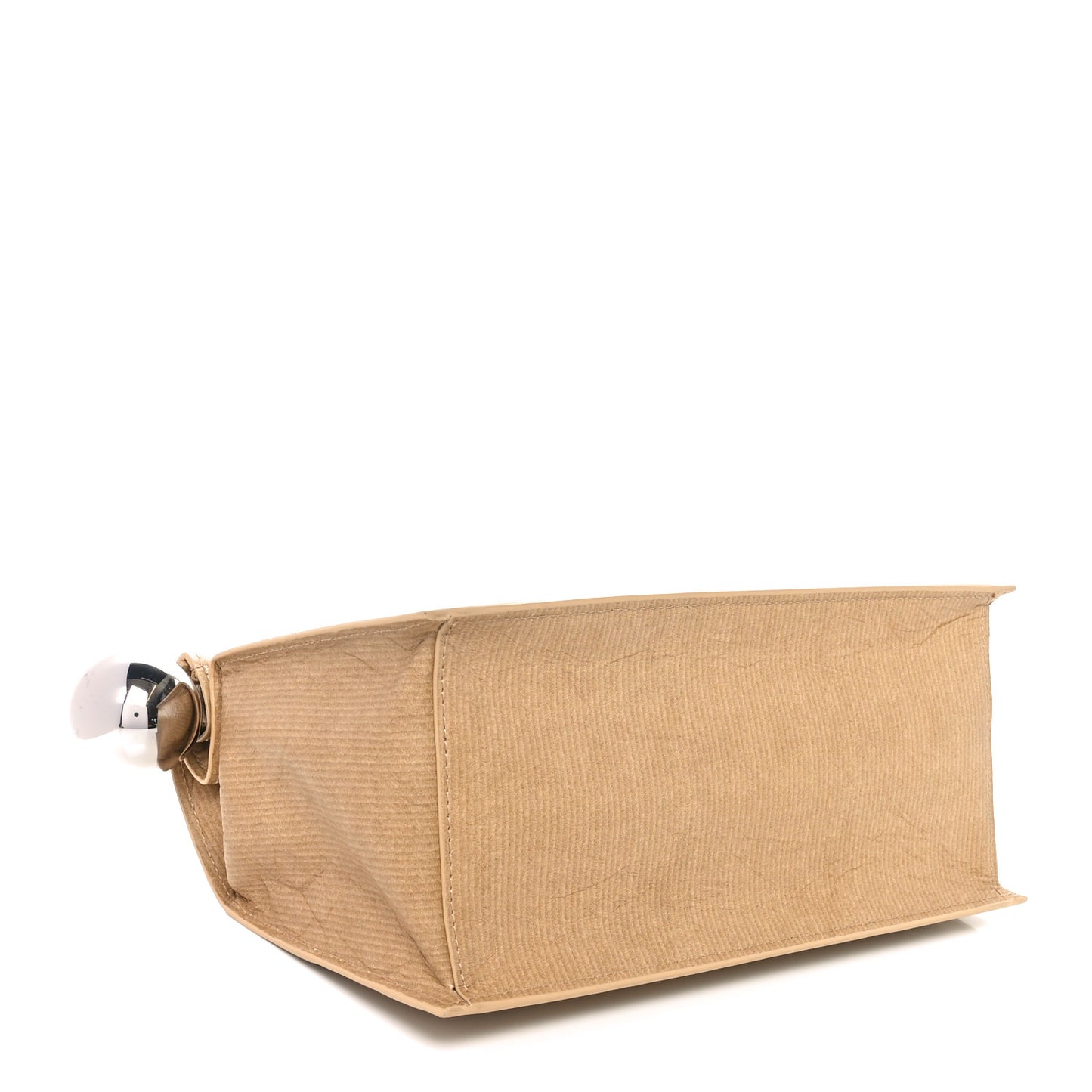 Textured Goatskin La Pochette Rond Carre Beige