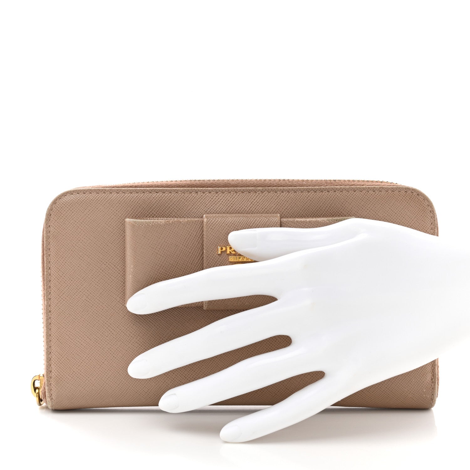 Prada Saffiano Fiocco Bow Zip Around Wallet Cammeo 2 of 12