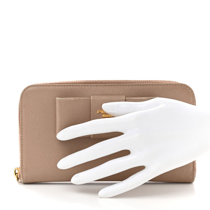 Prada Saffiano Fiocco Bow Zip Around Wallet Cammeo 2 of 12