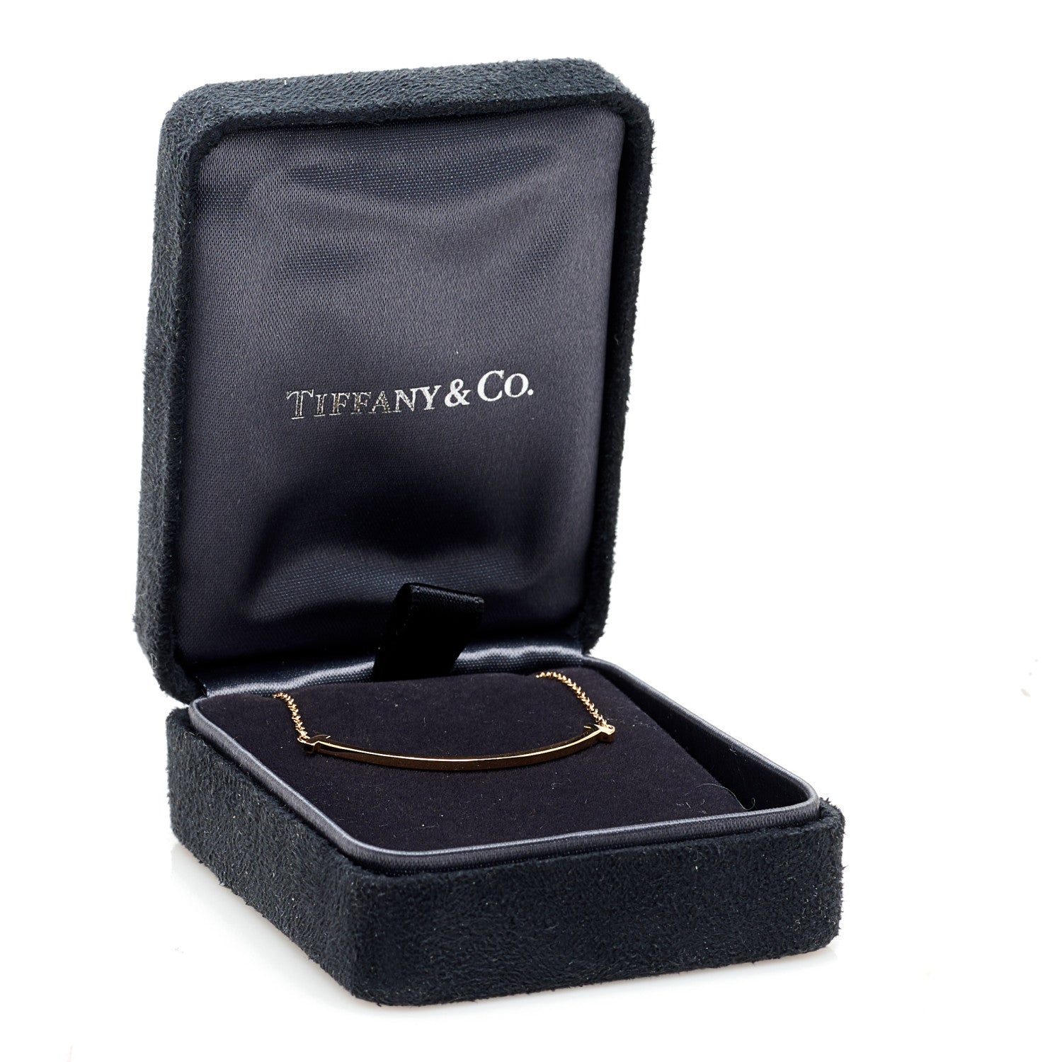 Tiffany 18K Rose Gold Small T Smile Pendant Necklace 6 of 6