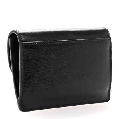 Celine Shiny Calfskin Triomphe Flap Card Holder Black 3 of 9