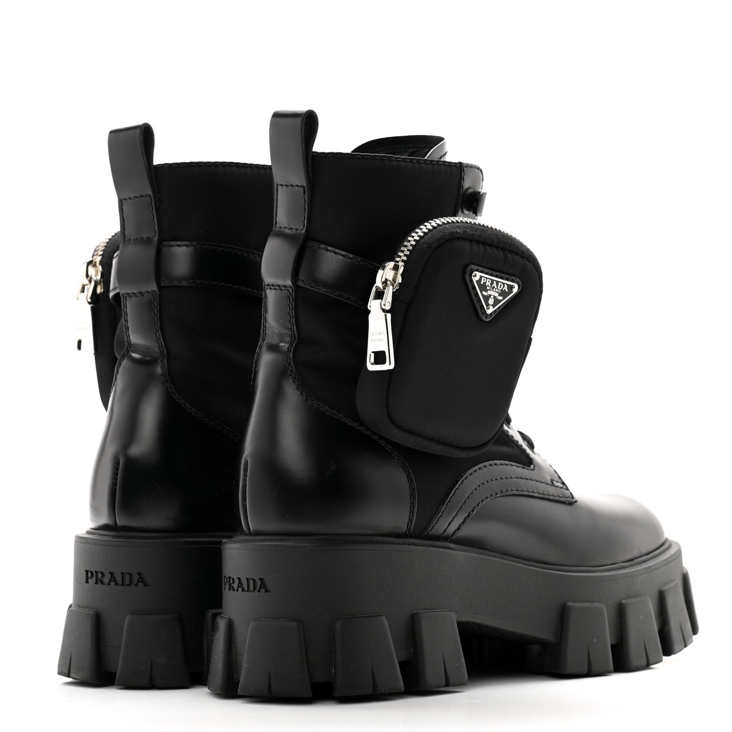 Spazzolato Rois Re-Nylon Metal Triangle Logo Monolith Pouch Pocket 55mm Boots 35.5 Black