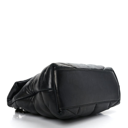 Saint Laurent Lambskin Quilted Monogram Monochrome Medium Loulou Puffer Chain Satchel Black 3 of 8