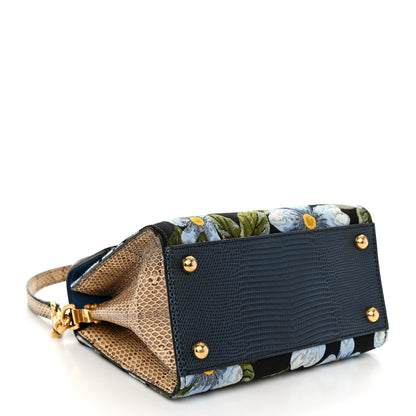 Dolce & Gabbana Lizard Embossed Floral Printed Welcome Satchel Multicolor 4 of 9