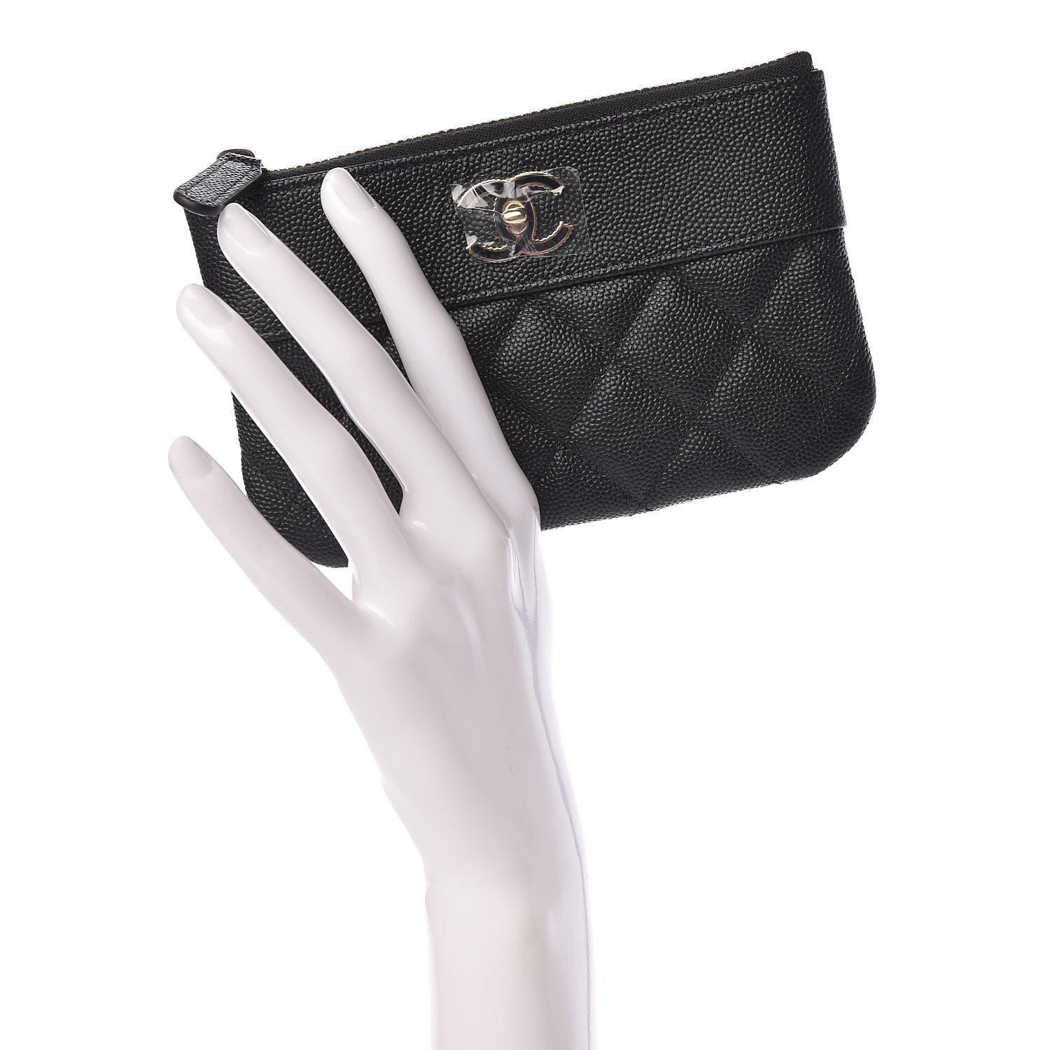Chanel Caviar Quilted Small Vintage Mademoiselle Cosmetic Case Black 2 of 8