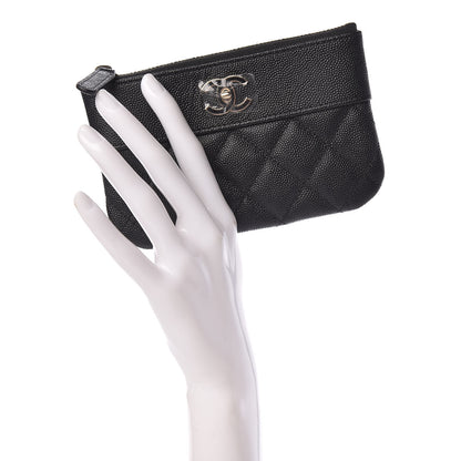 Chanel Caviar Quilted Small Vintage Mademoiselle Cosmetic Case Black 2 of 8