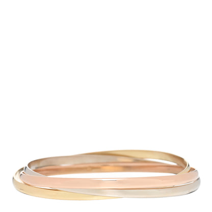 Cartier 18K Pink Yellow White Gold 3.5mm Trinity Bangle Bracelet 1 of 3