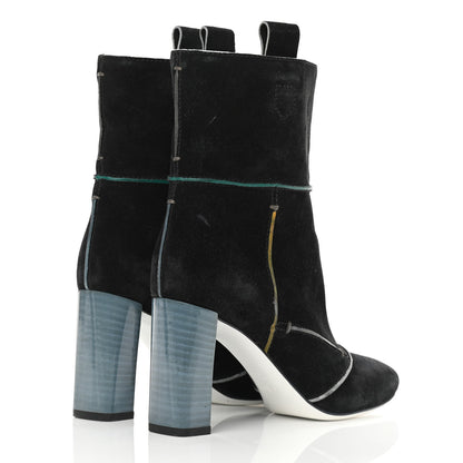 Fendi Suede Ankle Boots 36 Black Multicolor 4 of 11