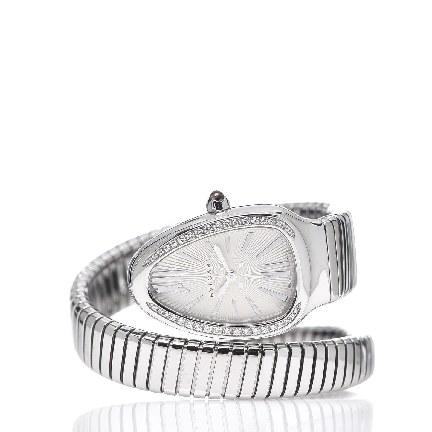 Stainless Steel Diamond Bezel 35mm Serpenti Tubogas Quartz Watch