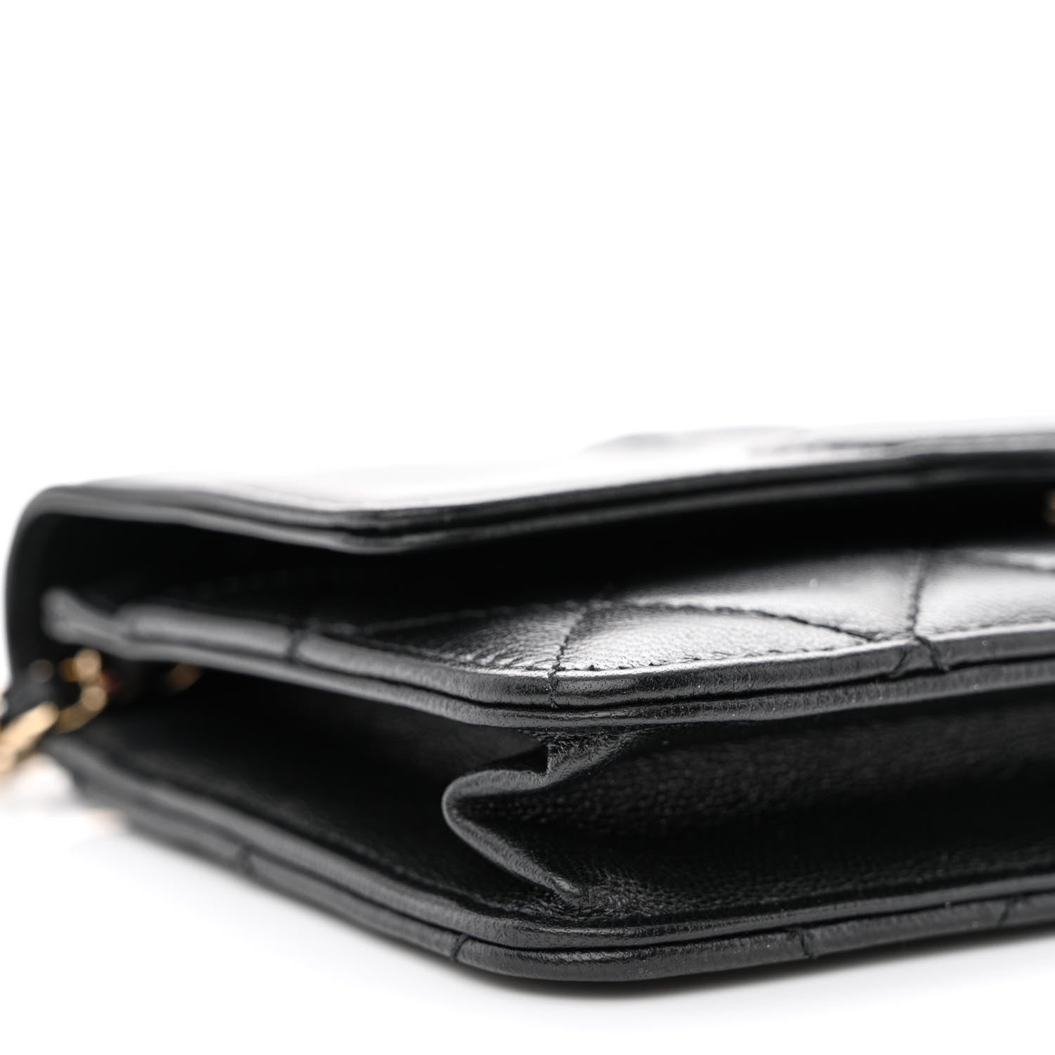 Chanel Goatskin Quilted Timeless CC Wallet On Chain WOC Black 10 of 13