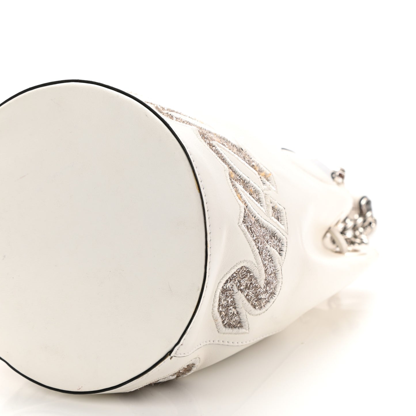 Calfskin Marie Jane Bucket White