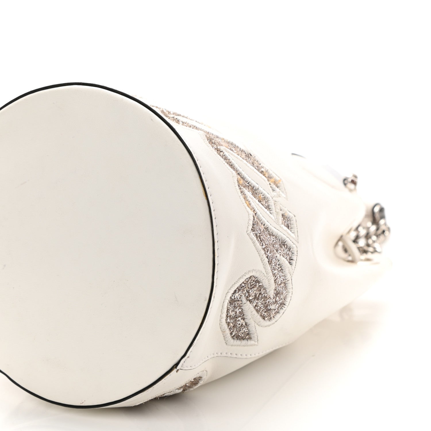 Christian Louboutin Calfskin Marie Jane Bucket White 9 of 9