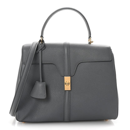 Celine Grained Calfskin Medium 16 Top Handle Bag Grey 1 of 11