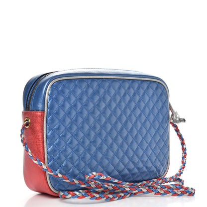 Gucci Laminated Nappa Trapuntata Small Zumi Shoulder Bag Rosso Marine Argento 3 of 9
