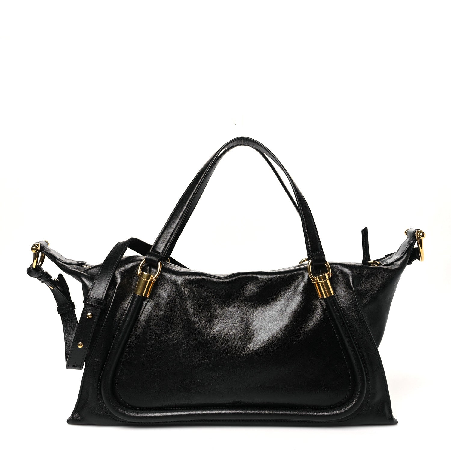 Chloe Natural Shiny Calfskin Large Paraty 24 Bag Black 1 of 10