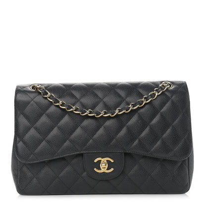 Chanel Caviar Quilted Jumbo Double Flap Black 1 of 11