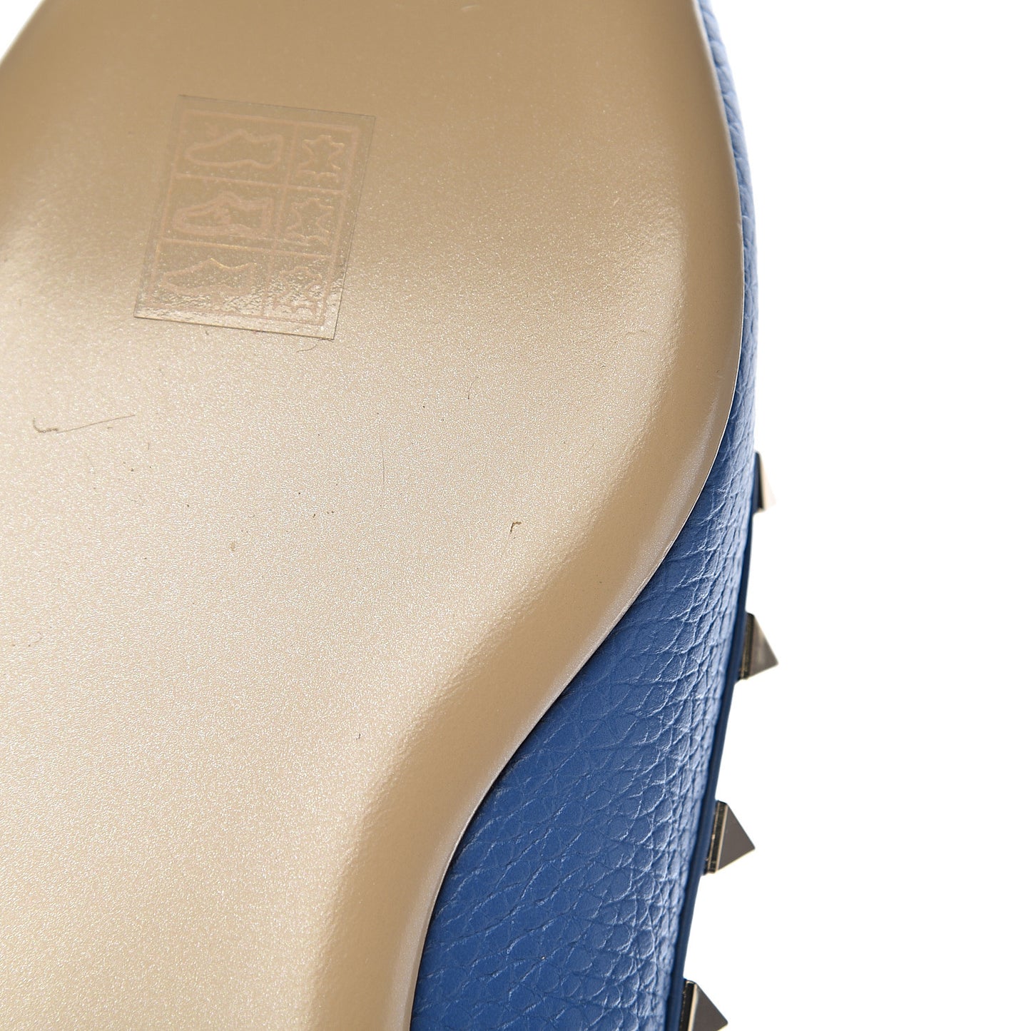 Pebbled Calfskin Rockstud Ballerina Flats 40 Baltique