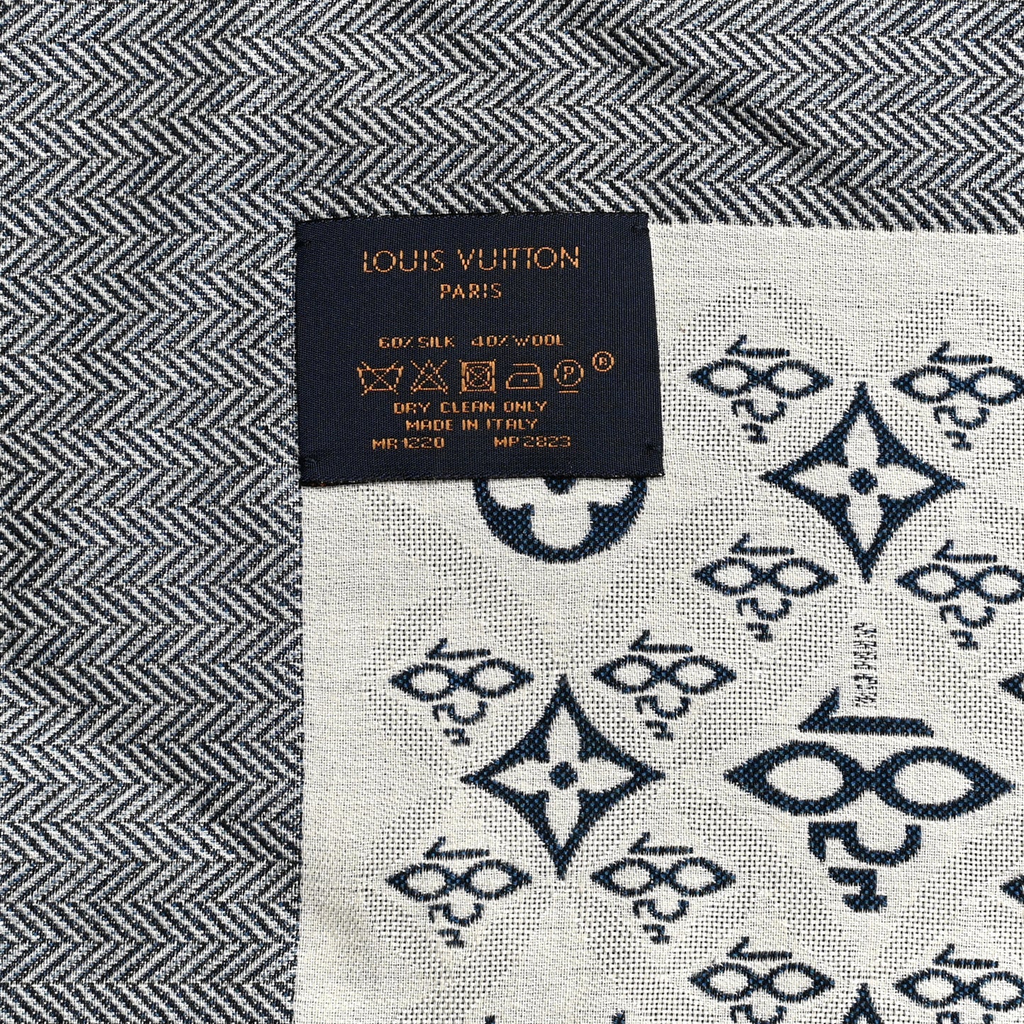 Silk Wool Jacquard Since 1854 Monogram Shawl Gray