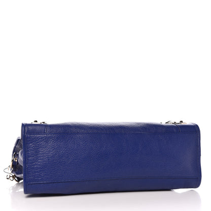 Balenciaga Chevre Gold Metallic Edge Hardware City Bleu Roi 5 of 8