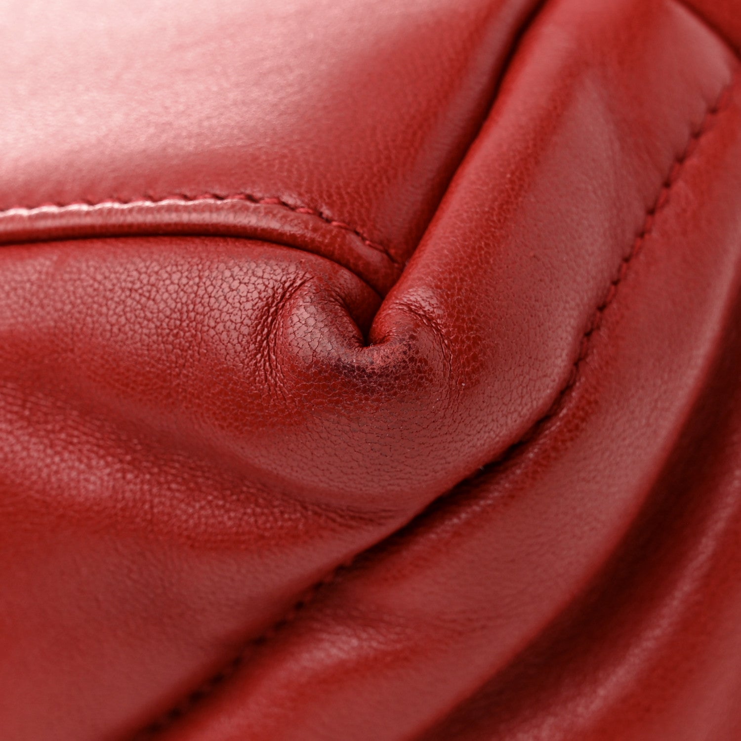 Saint Laurent Lambskin Quilted Small Loulou Puffer Monogram Chain Satchel Red 12 of 12