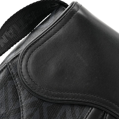 Christian Dior Coated Canvas CD Diamond Printed Mens Mini Saddle Bag Black 11 of 13