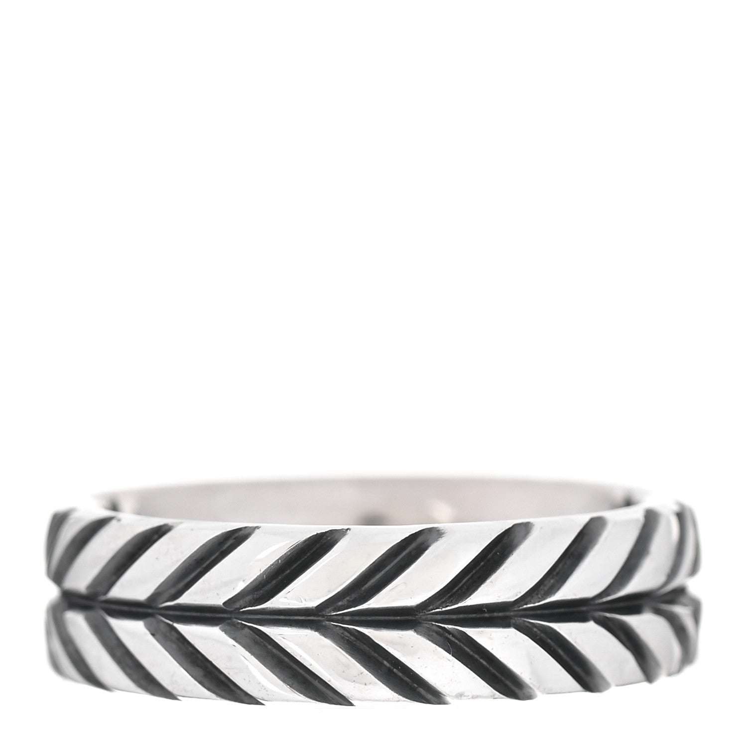 David Yurman Sterling Silver 6.5mm Chevron Band Ring 60 9 1 of 5