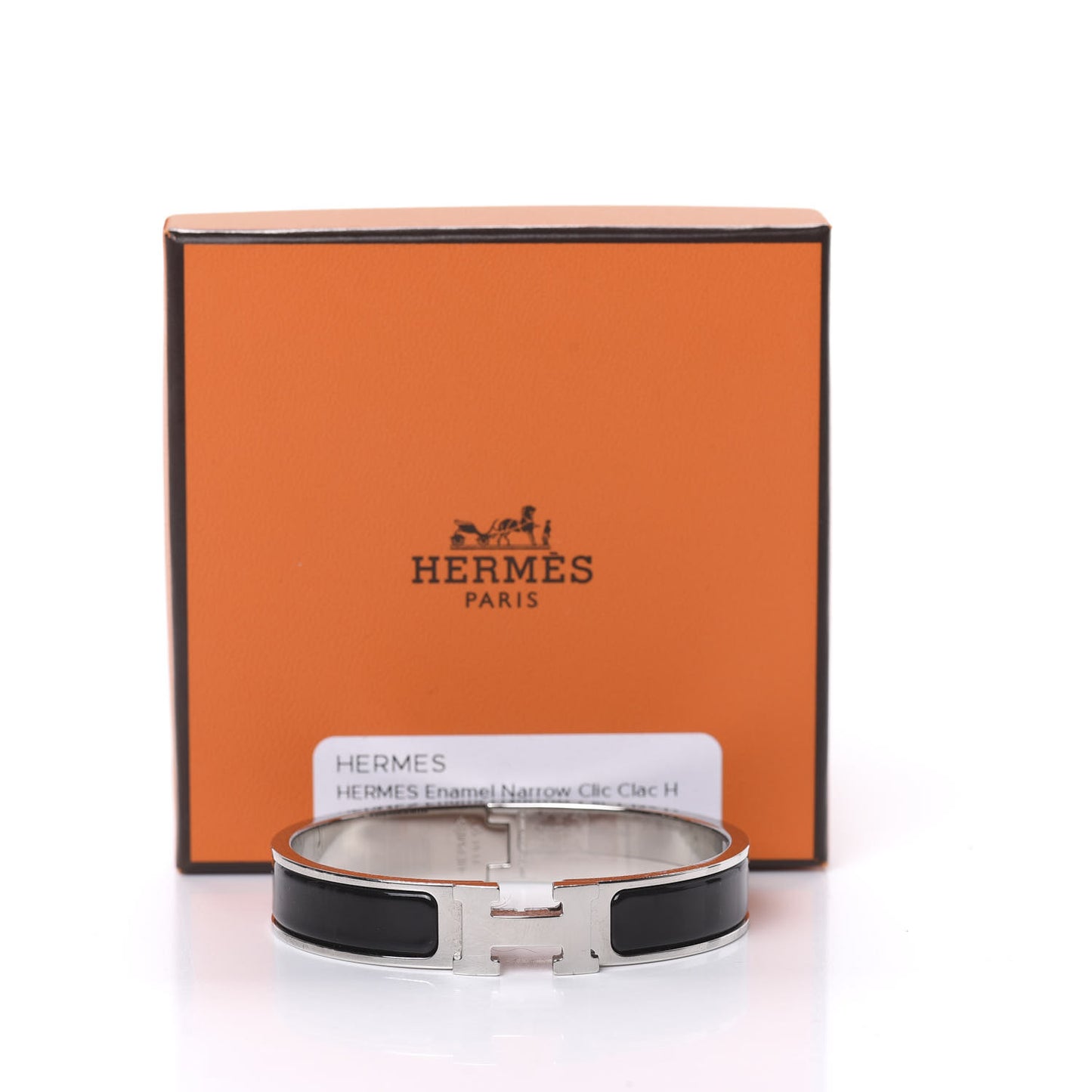 Enamel Narrow Clic Clac H Bracelet GM Black