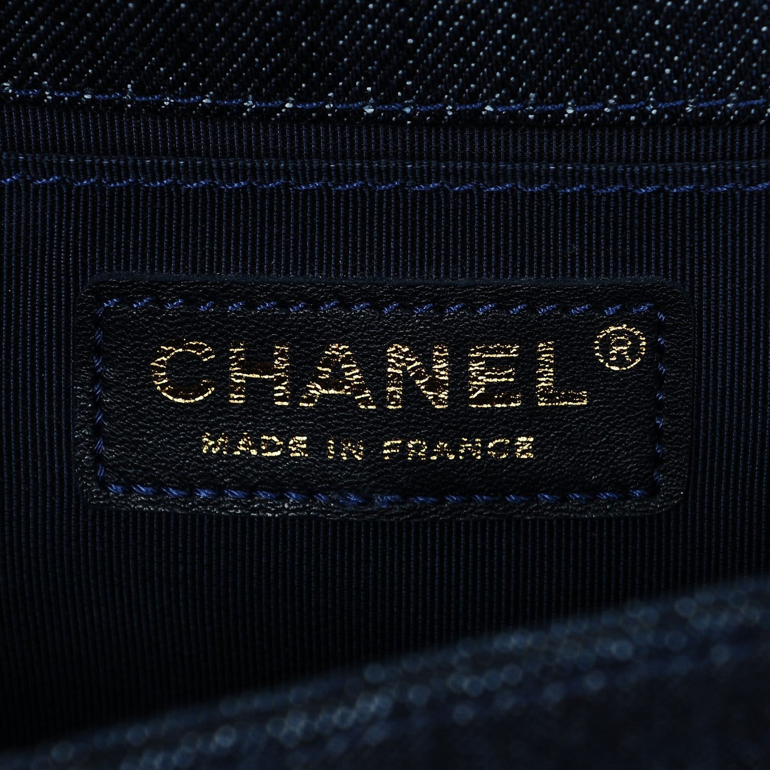 Chanel Tweed Denim Medium Boy Flap Navy Blue 6 of 7