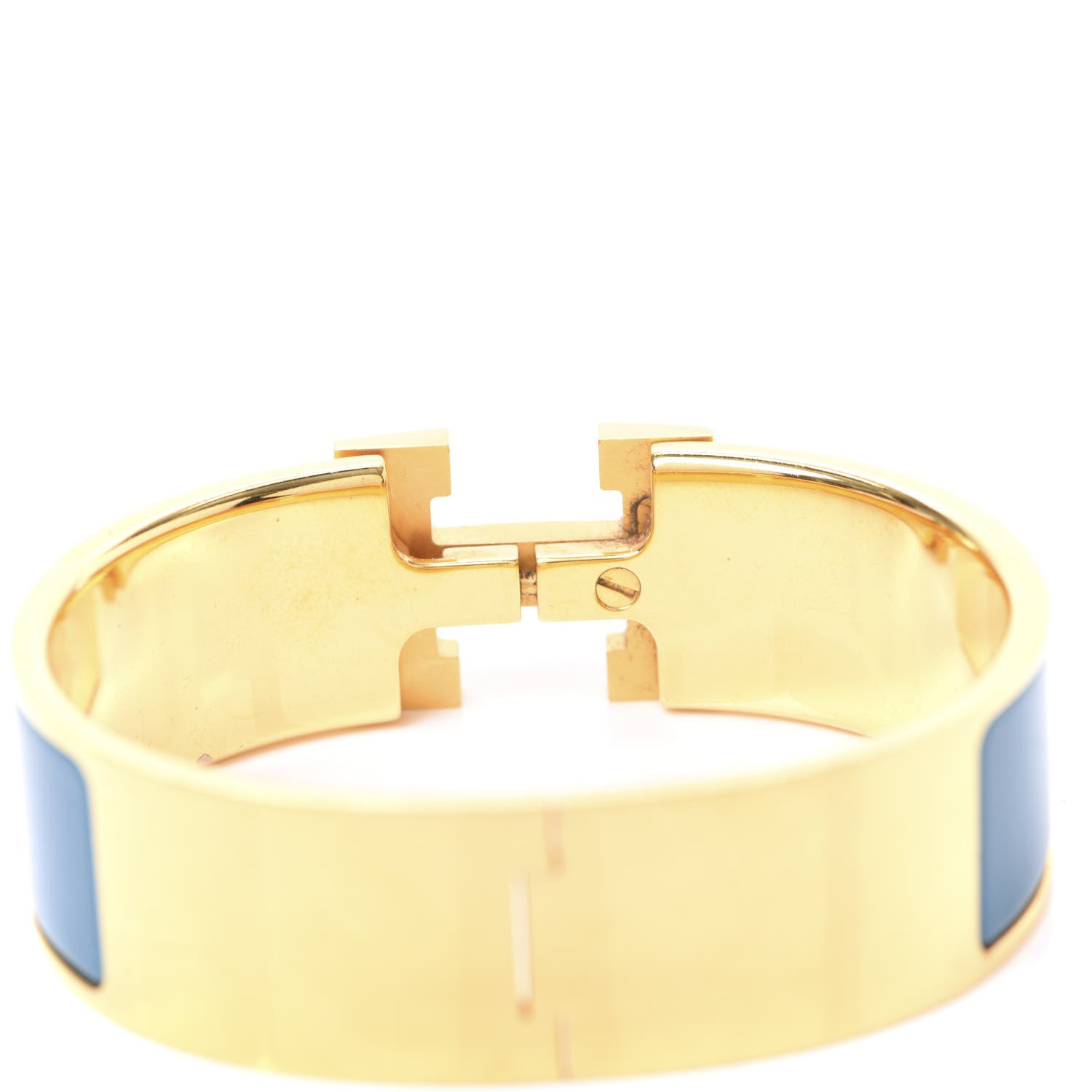 Hermes Enamel Wide Clic Clac H Bracelet GM Bleu 3 of 5