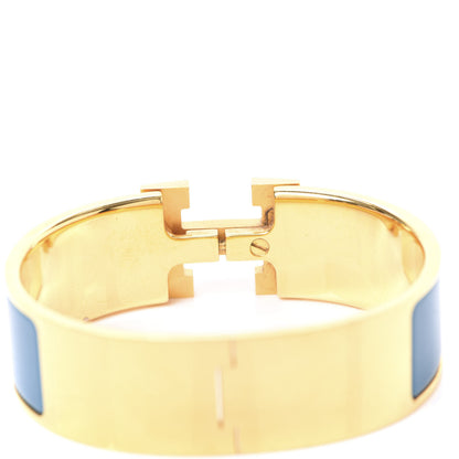 Hermes Enamel Wide Clic Clac H Bracelet GM Bleu 3 of 5