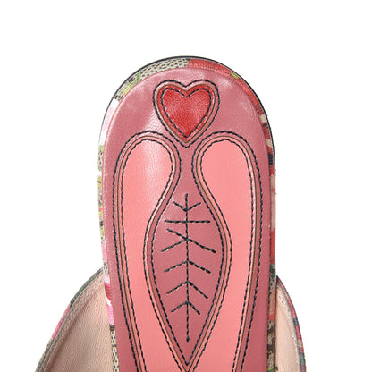 Gucci GG Supreme Monogram Blooms Womens Princetown Slippers 36 Beige Multicolor Dry Rose 12 of 13