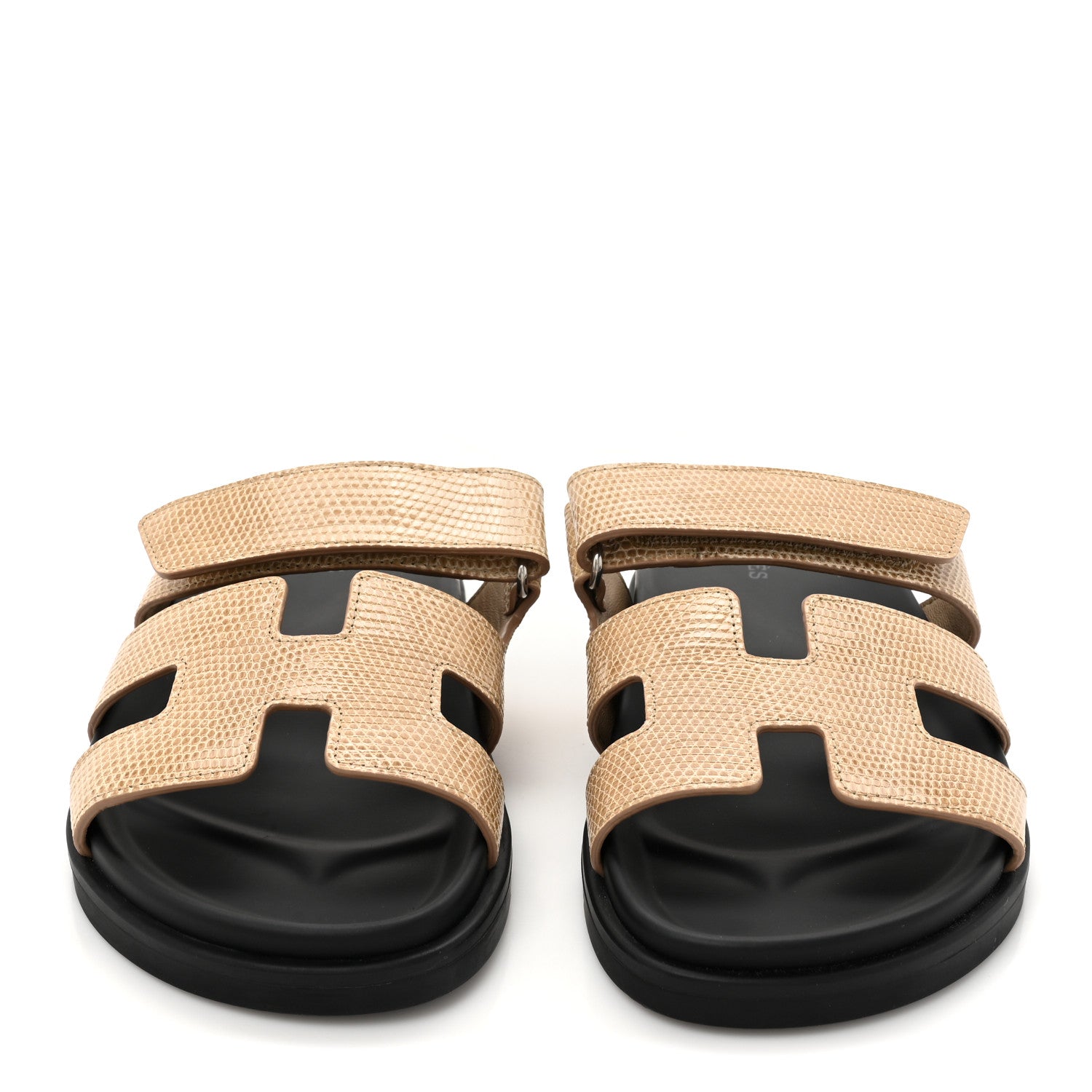 Hermes Lizard Womens Chypre Sandals 38 Beige Argile 3 of 9