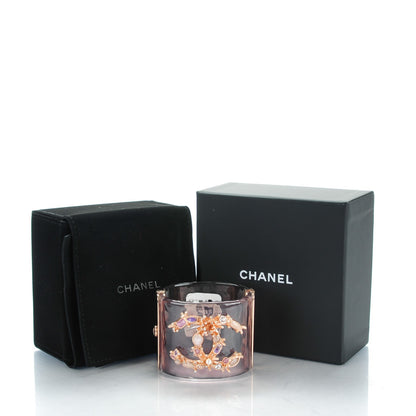 Chanel Lucite Crystal Pearl Gripoix CC Cuff Purple 6 of 6