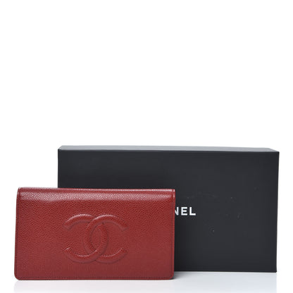 Chanel Caviar Timeless CC Yen Wallet Red 11 of 11